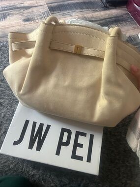 JW PEI Cream Soft Sculpted Shoulder Bag with Gold Accent Brand new. Never used!